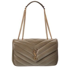 Saint Laurent Loulou Small Leather Shoulder Bag, Green